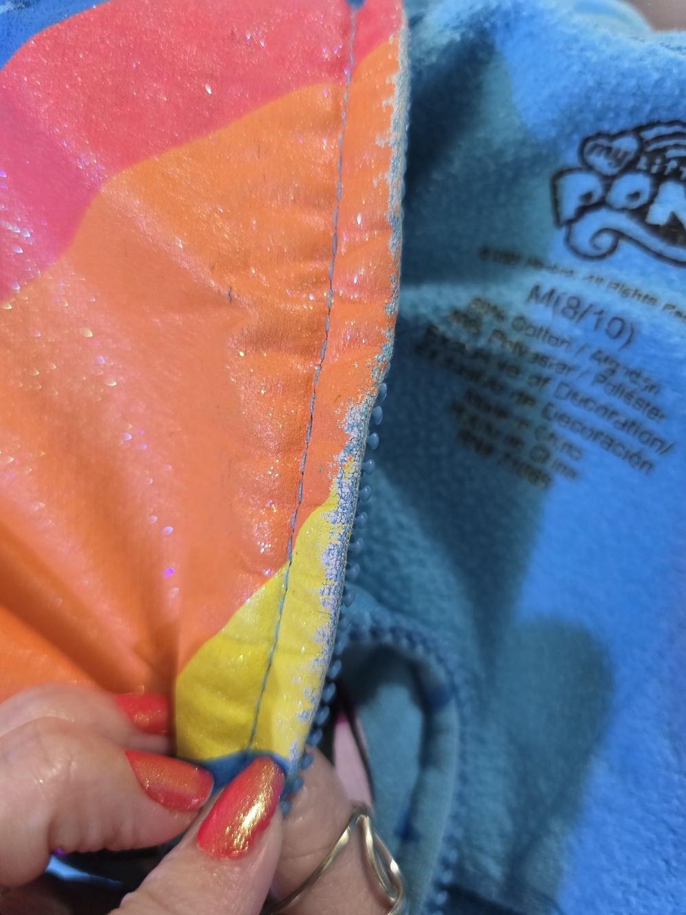My Little Pony Rainbow Dash Zip Hoodie - Size 8-10 (girl) - Picture 15 of 16